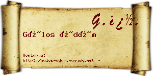 Gálos Ádám névjegykártya