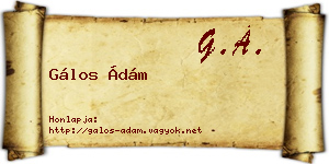 Gálos Ádám névjegykártya